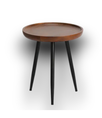 Bud's Warehouse 55508 Mango Wood Iron Leg Side Table