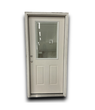Bud's Warehouse 55514 36 X 80 White Half Ligh Prehung Exterior Door