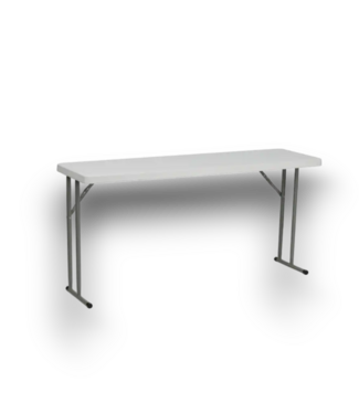 Bud's Warehouse 55525 5’ X 1.5’ White Plastic Folding Banquet Table