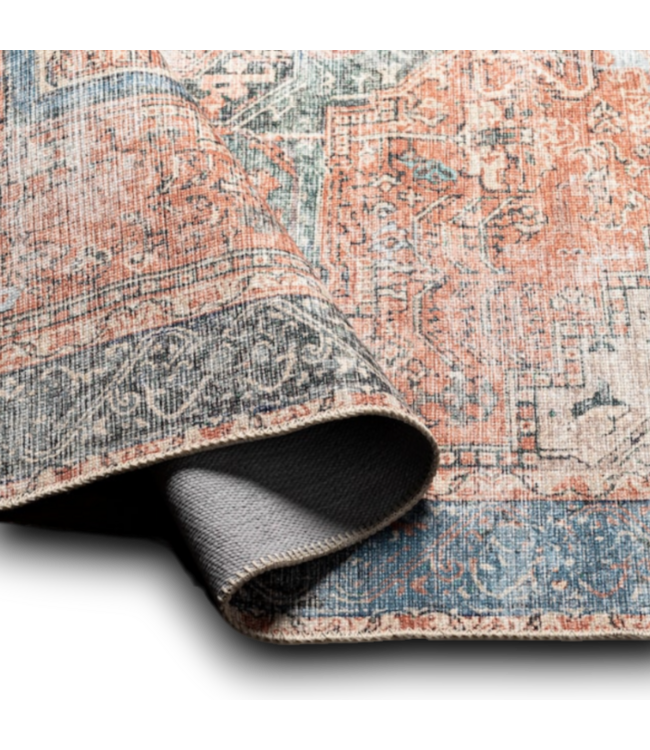 55532 2 X 3 Coral Medallion Persian Area Rug