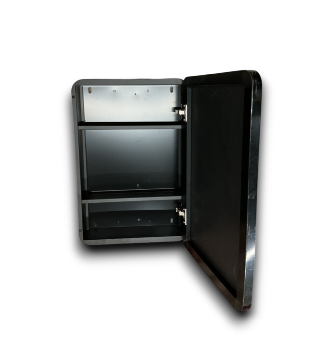 55534 Black Mirrored Medicine Cabinet 16"