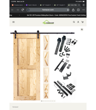 Bud's Warehouse 55561 5 In 1 Pine Wood Barn Door