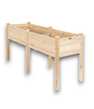 Bud's Warehouse 55540 Elevated Natural Wood Planter Box For Patio W/divider Panel