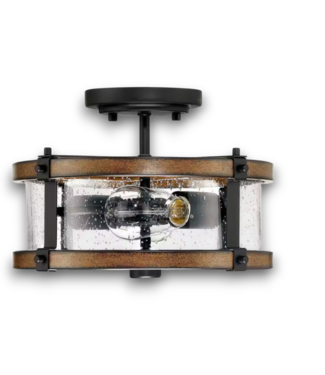 Bud's Warehouse 55546 Seeded Glass 2-light Semi-flush Mount Light