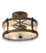55546 Seeded Glass 2-light Semi-flush Mount Light