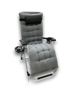 Bud's Warehouse 55553 Lounge Chair Stackable Smoky Gray Steel Frame Stationary Zero Gravity Chair