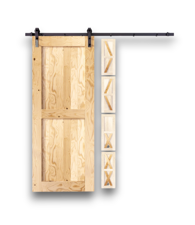 55561 5 In 1 Pine Wood Barn Door