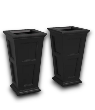 Bud's Warehouse 55571 2-pack Square Black Plastic Indoor/outdoor Self Watering Planter