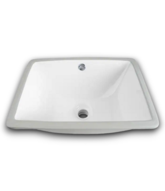 Bud's Warehouse 55579 White Rectangle Undermount Bathroom Sink 18"