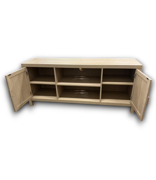 55580 Boho Tv Console Rattan Wooden Media Center Cabinet