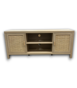 Bud's Warehouse 55580 Boho Tv Console Rattan Wooden Media Center Cabinet