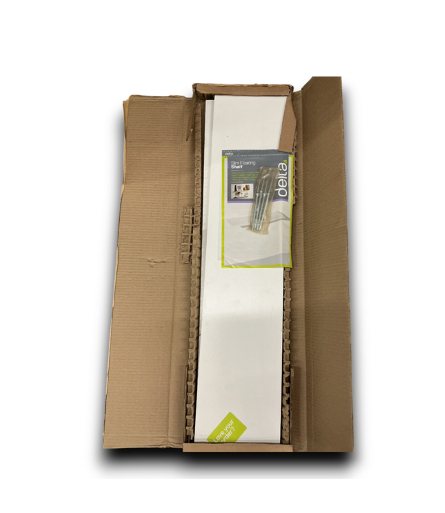 55588 White Wood Rectangular Floating Shelf 2 Pack
