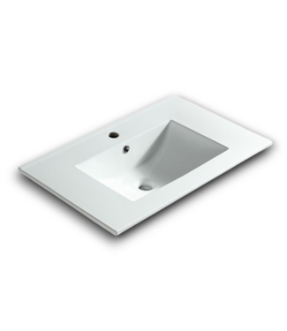 Bud's Warehouse 55595 White Basin Ceramic Bathroom Vanity Top Only 30"