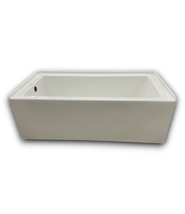 55603 Sitka White Acrylic Rectangle Alcove Soaking Bathtub Left Drain