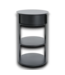55605 Indoor 3-tier Metal Round Side Table With Sliding Door Matte Black