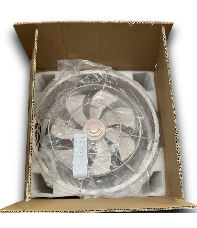 55601 Gold & White Ceiling Fan With Light