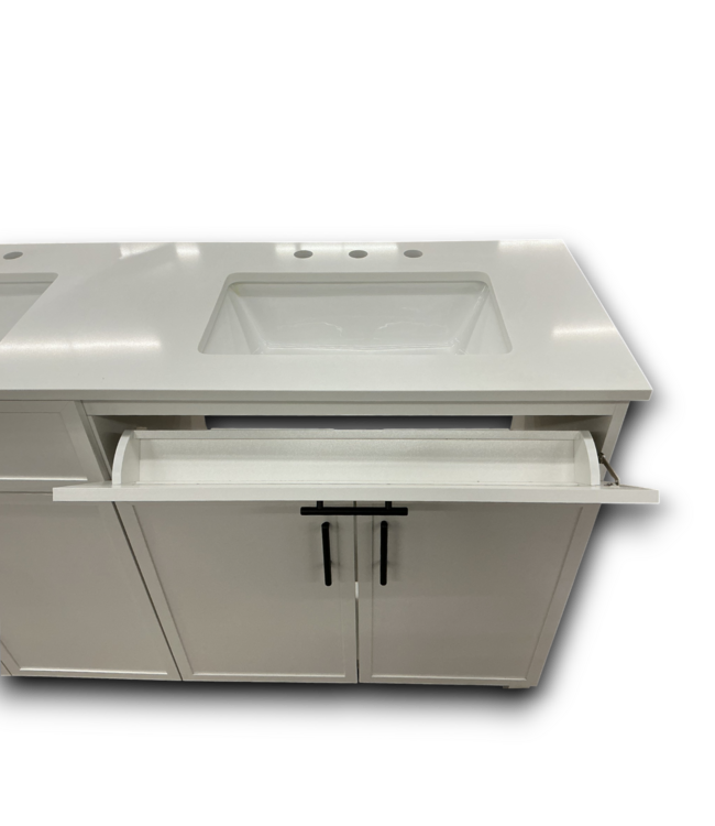 55607 Dolton True White Undermount Double Sink Bathroom Vanity 60"