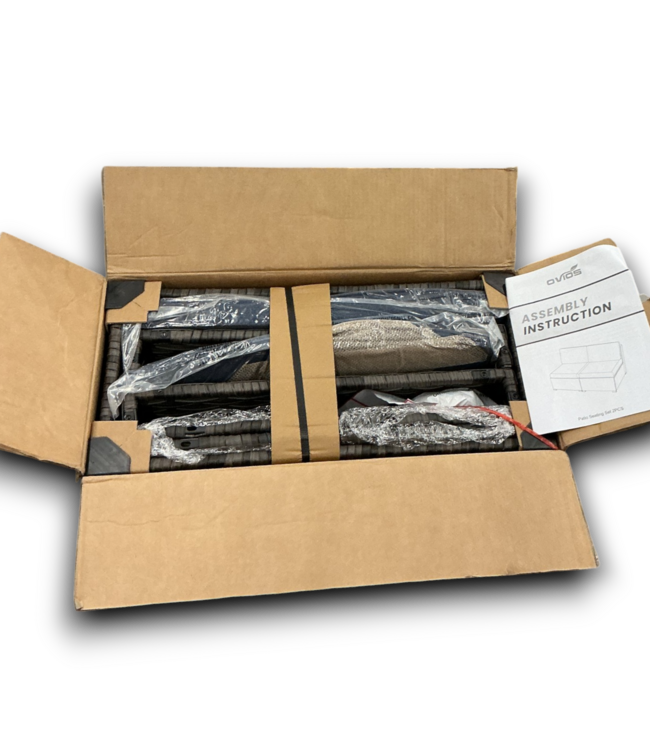 55612 Grey Wicker & Denim Cushion 2-pc Patio Set
