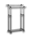 55623 Black And Chrome Steel Rolling Closet Rack