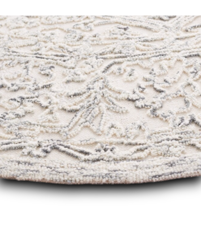 55641 Ivory Charcoal 6x6 Round Area Rug