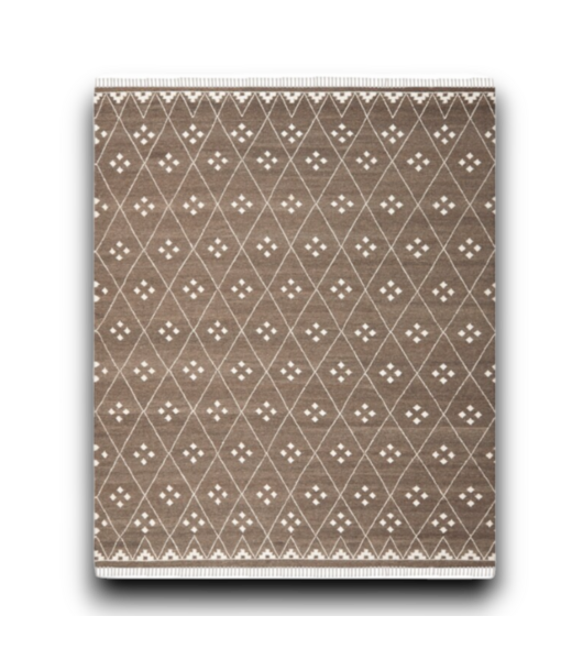 Bud's Warehouse 55642 8 X 10 Natural Kilim Brown Ivory Area Rug