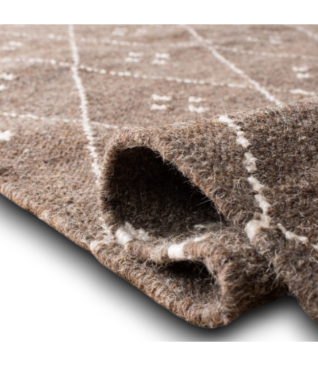 55642 8 X 10 Natural Kilim Brown Ivory Area Rug