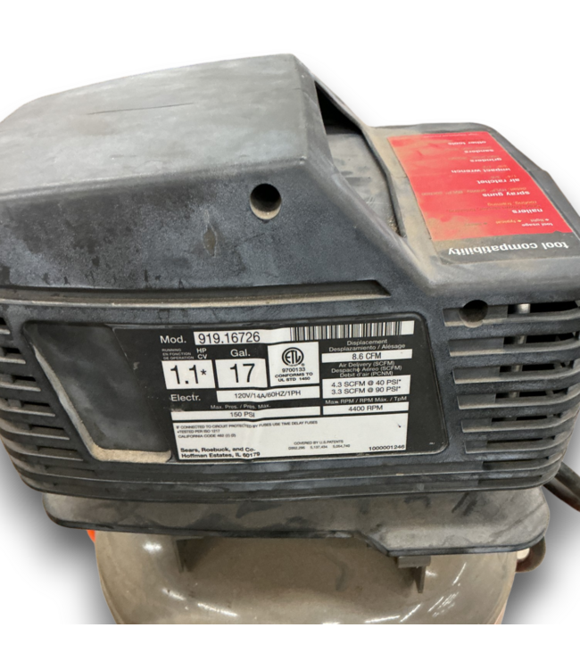 55644 17 Gall.150 Psi 1.1 Hp Vertical Air Compressor