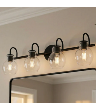 Bud's Warehouse 55667 Melbourne Matte Black 31” Vanity Light 4 Light