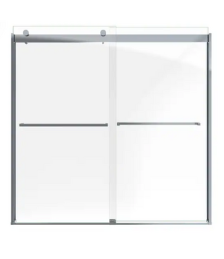 Bud's Warehouse 55695 Sapphire Chrome Semi-frameless Bypass Sliding Bathtub Door 56" To 60"w