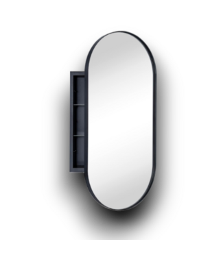 Bud's Warehouse 55697 16 X 33 Oval Mirror Black Medicine Cabinet