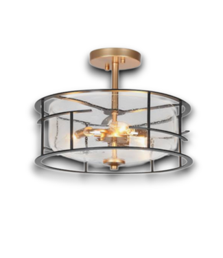 Bud's Warehouse 55720 15” Wide Gold And Black Ceiling Light