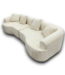 55723 Beige Curvy Sofa 104"l