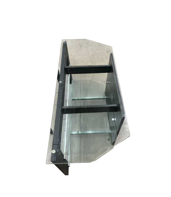 55715 Clear Glass & Black Entertainment Center 48"