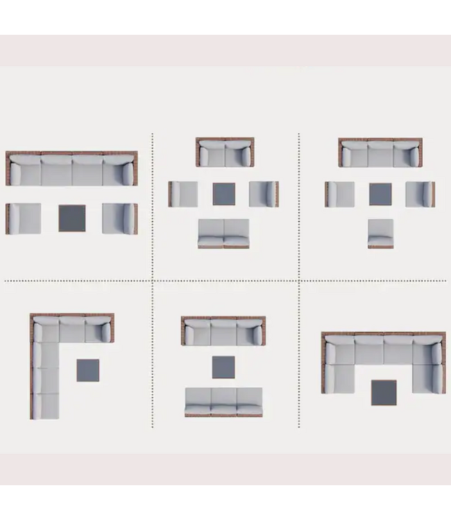 55745 Wicker Outdoor Patio Set Of 7-pcs