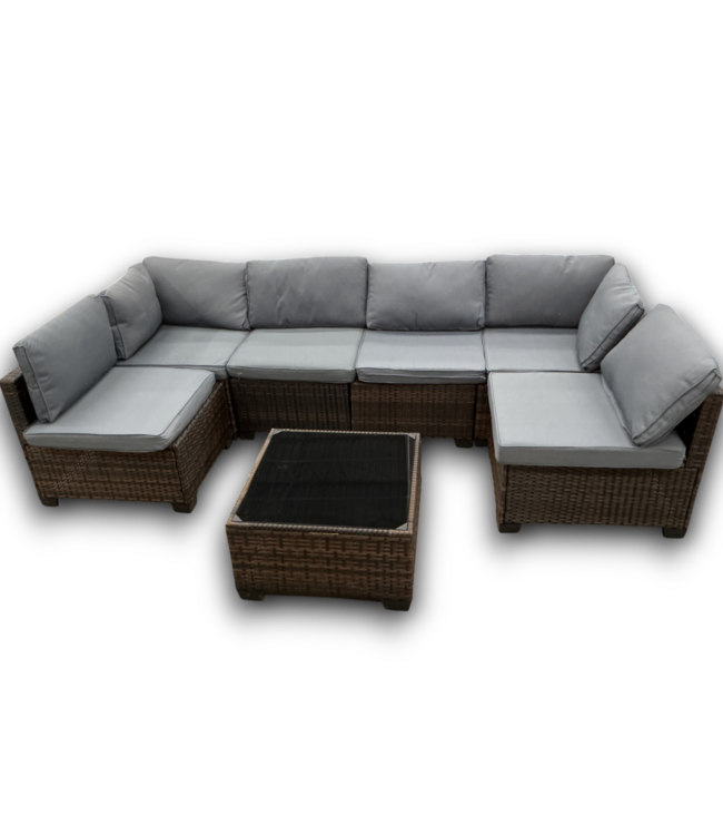 55745 Wicker Outdoor Patio Set Of 7-pcs