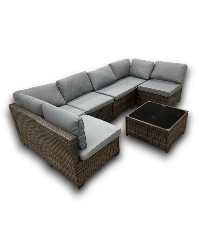 55745 Wicker Outdoor Patio Set Of 7-pcs