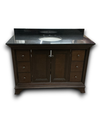 Bud's Warehouse 54660 Espresso Single Sink Vanity & Granite Top 49"