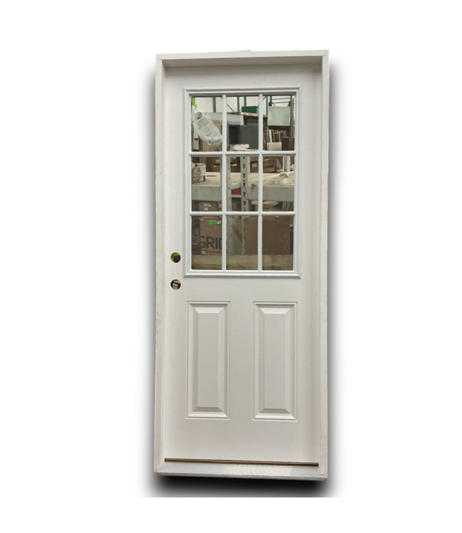 55753 32 X 80 9 Lite White Steel Exterior Door