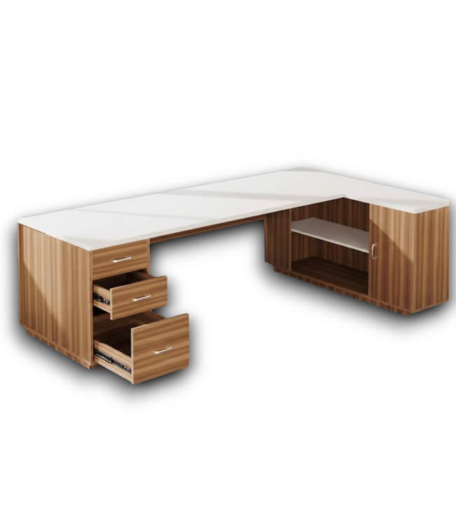 55754 L Shaped Executive Extra Large Modern Office Desk With File