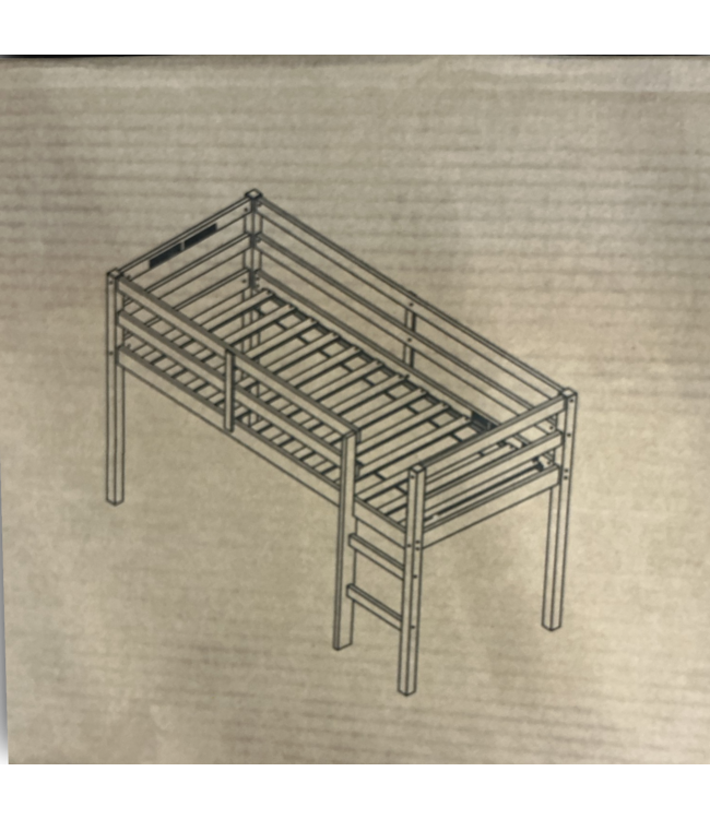 55757 Solid Wood Twin Loft Bed Platform