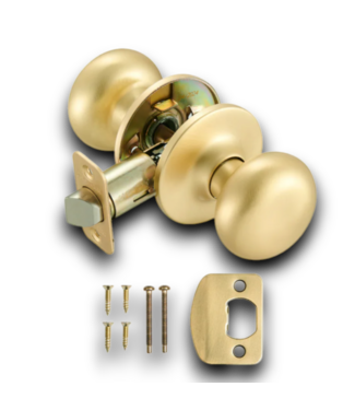 Bud's Warehouse 55762 Satin Gold Interior Bed And Bath Door Knob Pack