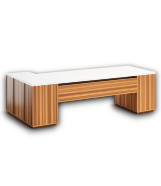 Bud's Warehouse 55754 L Shaped Executive Extra Large Modern Office Desk With File