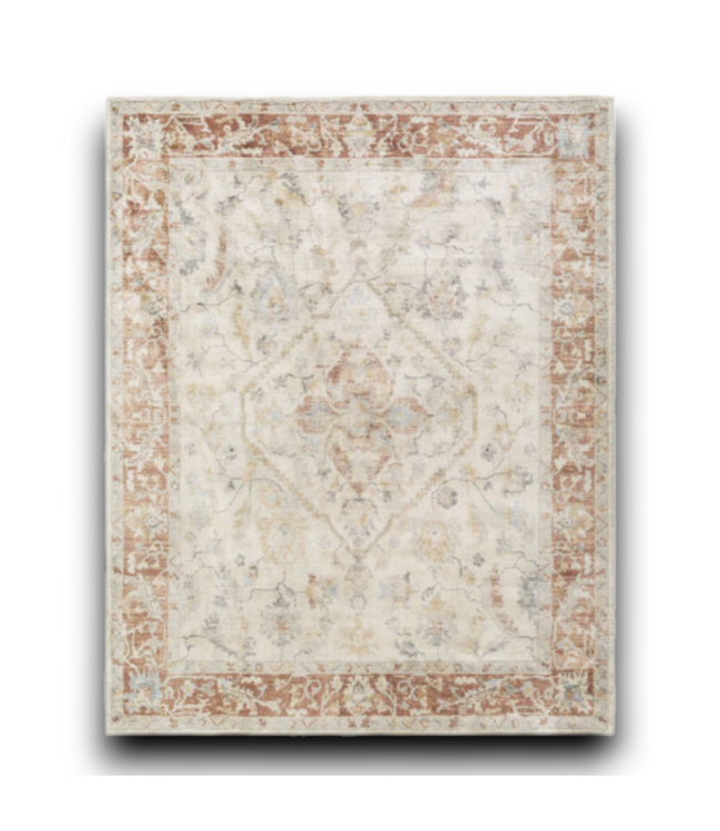 55784 Beige & Rust Indoor Area Rug 8' X 10'