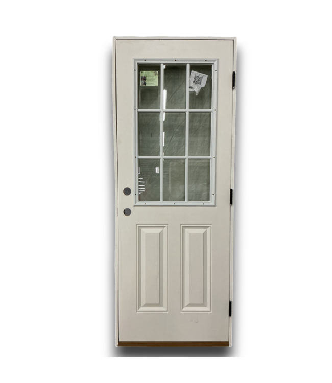 55795 1/2 Lite Prehung Exterior Door Left Hand 2 Panel 30 X 80