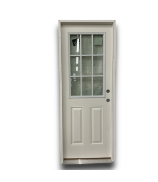 Bud's Warehouse 55795 1/2 Lite Prehung Exterior Door Left Hand 2 Panel 30 X 80