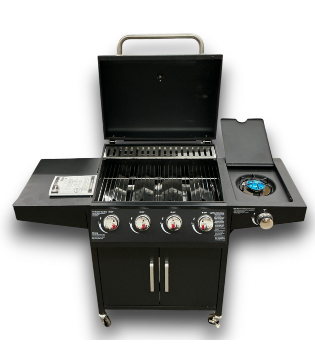 55801 52" Barbecue Grill With Wheels 4+1 Burner Liquid Propane Gas