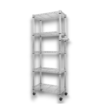 Bud's Warehouse 55806 Metal Shelves 5-tier Storage Shelving With Wheels And Side Handle
