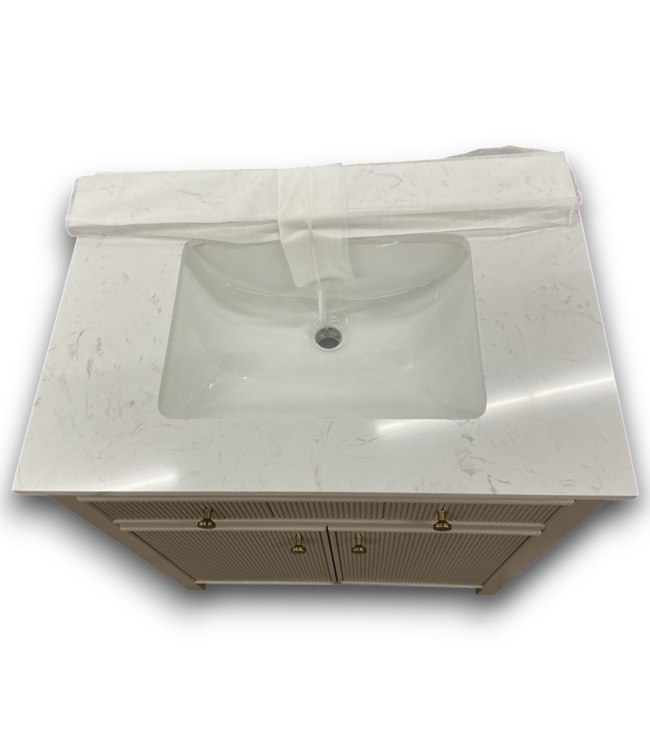55802 Sandbanks 30" Flaxen Greige Bathroom Vanity With Top