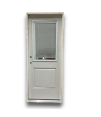 Bud's Warehouse 55809 32 X 80 White Half Lite Exterior Door With Blinds