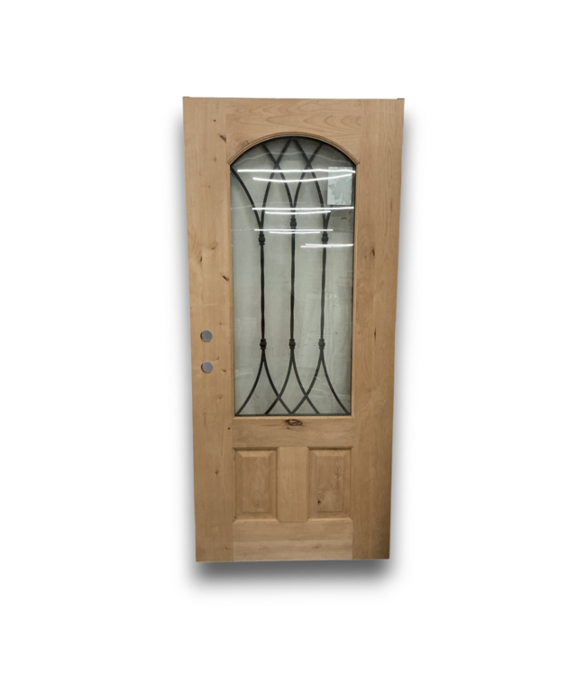 55816 36x80 Unfinished Wood Arched Glass Ext. Door
